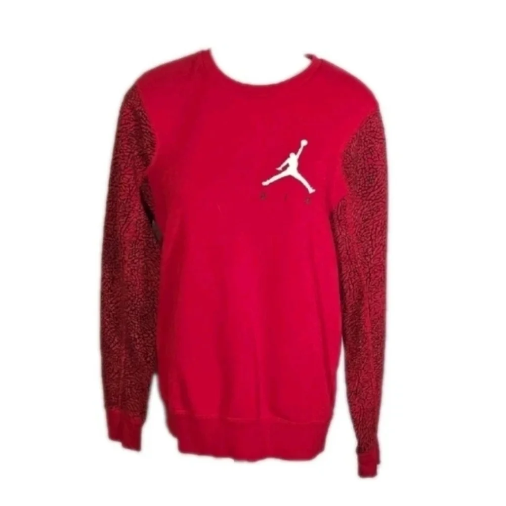 Vintage Jordan Crewneck Sweatshirt Red Long Sleeved Men's Size:XL